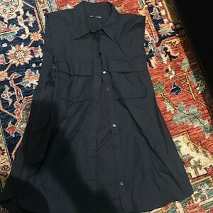 Zara sleeveless women’s black dress button up size large